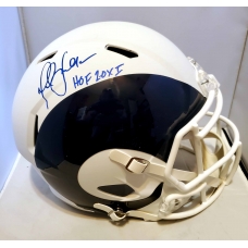 Marshall Faulk signed & inscribed Rams Full size replica amp helmet Beckett Authenticated